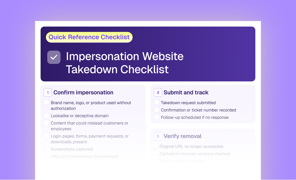 Image of Takedown website checklist resource